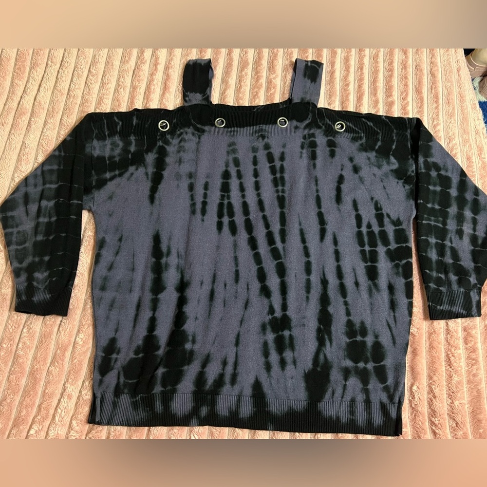 Rock & Republic Black Tie-Dye Top